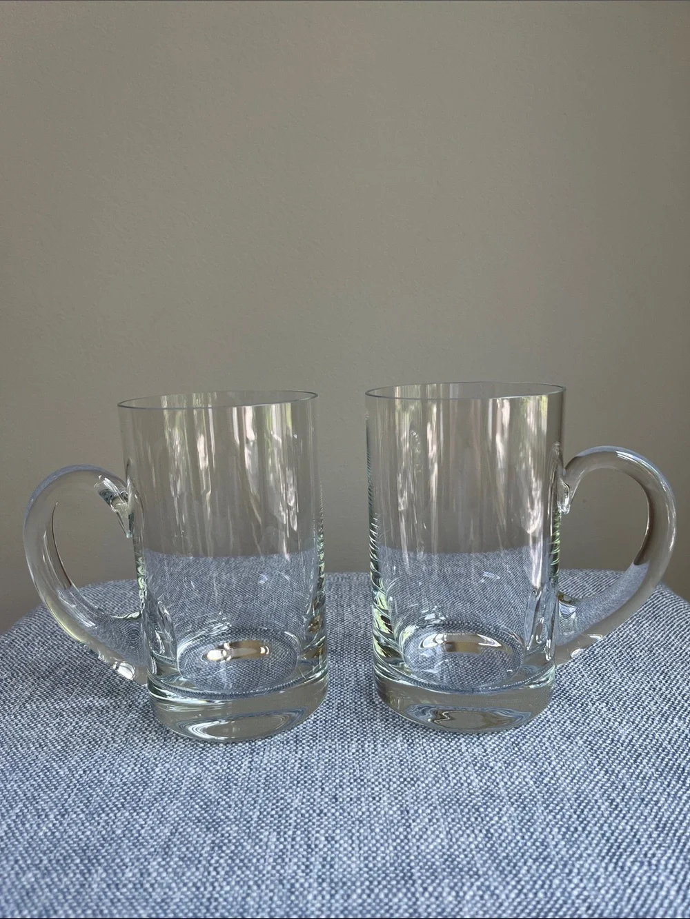 Tiffany & Co Crystal Beer Mugs Set Clear Glass Tall Classic Home Essentials